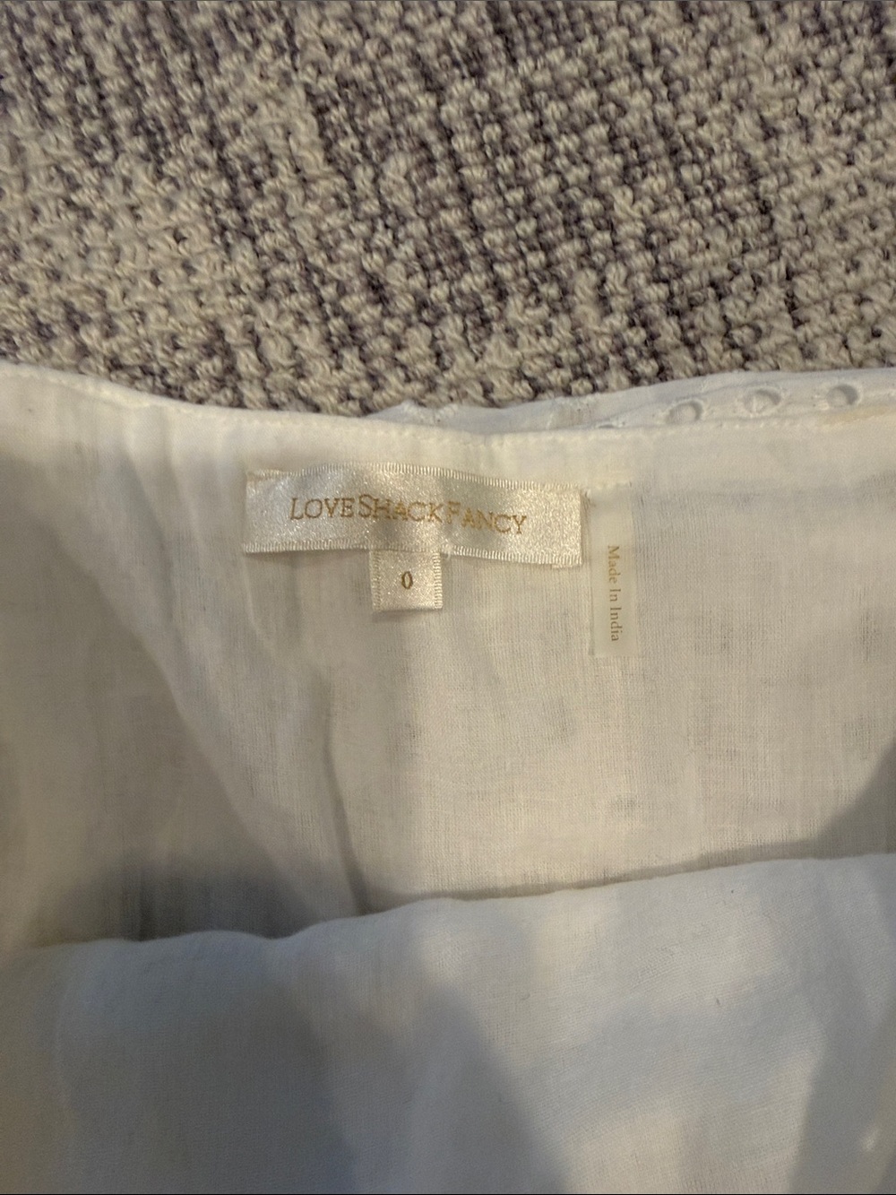 LoveShackFancy White Eyelet Ruffle Mini Skirt - Picture 2 of 2